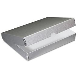 Lineco Folio Archival Storage Box - Metallic Silver, 9" x 12", open