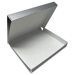 Lineco Folio Archival Storage Box - Metallic Silver, 11" x 14", open