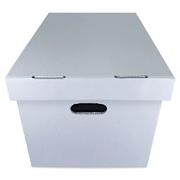 Lineco Archival Record Storage Box - Blue Gray, 12" x 15" x 10", side view
