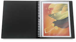 Itoya Art Profolio Multi-Ring Mini Refillable Binders - Top view of binder open to show pages and rings