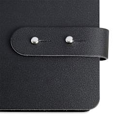 Prat Leather Spiral Presentation Book -  14" x 11", Double Tab Closure, Black, Portrait