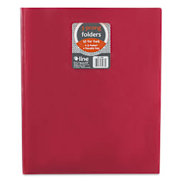 C Line Two-Pocket Folder with Prongs - Red, 8-1/2" x 11"