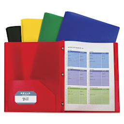 C Line Two-Pocket Folder with Prongs - Assorted, 8-1/2" x 11", Pkg of 10