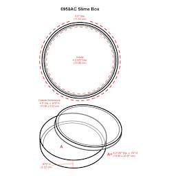 ArtBin Slime Box (sketch of box with corresponding measurements)