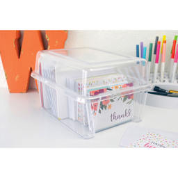 ArtBin Card and Photo Organizer with Dividers (shown with greeting cards in box)