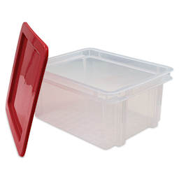 Dial Industries Tuft Tote with Lid - Small, Red Lid with lid removed