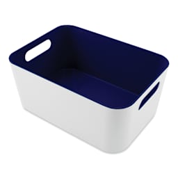 Three by Three Two-Tone Plastic Tidy Bin - Navy