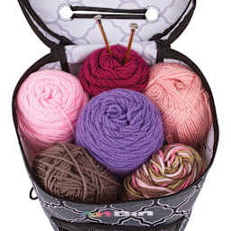 ArtBin Yarn Drum - Gray Print - yarn inside the bag, supplies not included