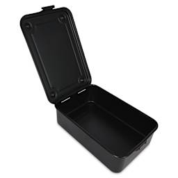 Toyo Stackable Storage Box T-150 - Black, 6" x 4" x 2", lid open