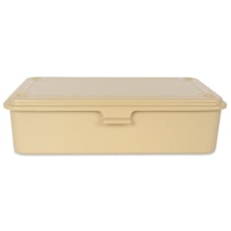 Toyo Stackable Storage Box T-190 - Beige, 8" x 4" x 2", front of box