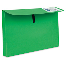Star Products Student Art Folio - Green, 10'' x 15'' (with flap raised to show closure)