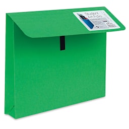 Star Products Student Art Folio - Green, 9-1/2'' x 11-3/4'' (with flap lifted to show closure)