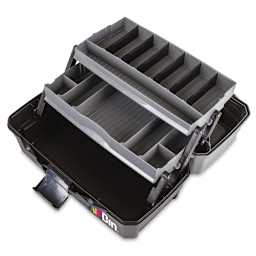 ArtBin Essentials Box - Art/Craft Box, Two Trays (open to show the inside layout)