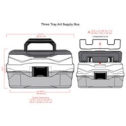 ArtBin Essentials Box - Art/Craft Box, Three Trays (illustration of closed box with dimensions)