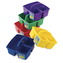 Storex Classroom Caddies - Set of 5 small caddies shown