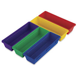 Storex Interlocking Trays - Set of Five trays laid out and empty
