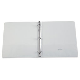 Economy Round Ring View Binders - 1" White Binder open and laying flat
