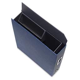 Itoya ProFolio Art & Desk Organizer - Top view of Blue organizer with flap open
