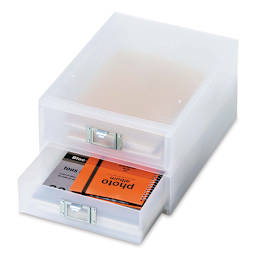 Like-it Stackable Drawer - two large boxes stacked with supplies inside. (Drawers sold individually, supplies not included)