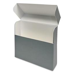 Lineco Archival Document Storage Case - Blue Gray, 12-1/2" x 10-1/2" x 2-1/2" (open)