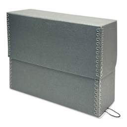 Lineco Archival Document Storage Case - Blue Gray, 12-1/2" x 10-1/2" x 5" (closed)