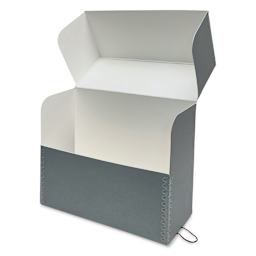 Lineco Archival Document Storage Case - Blue Gray, 12-1/2" x 10-1/2" x 5" (open)