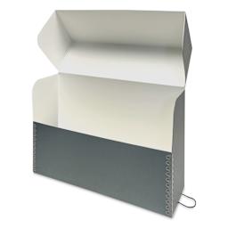 Lineco Archival Document Storage Case - Blue Gray, 15-1/2" x 10-1/2" x 5" (open)