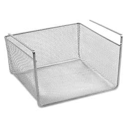 Design Ideas MeshWorks Undershelf Basket - Silver, Large (angled view)