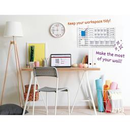 Diamond Storage Solutions Steel Louvered Panels shown on a wall above a desk