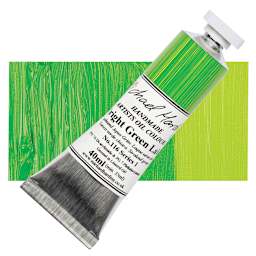 Michael Harding Artists Oil Paint - Bright Green Lake, 40 ml tube and swatch