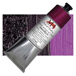 Michael Harding Artist Oil Paint - Amethyst, 225 ml tube and swatch