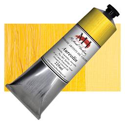 Michael Harding Artists Oil Paint - Aureolin, 225 ml tube and swatch