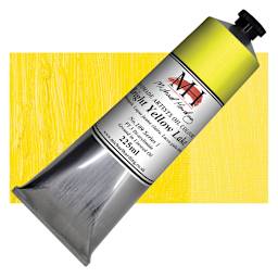 Michael Harding Artists Oil Paint - Bright Yellow Lake, 225 ml tube and swatch