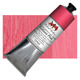 Michael Harding Artists Oil Paint - Brilliant Pink, 225 ml tube and swatch