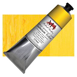 Michael Harding Artists Oil Paint - Cadmium Yellow, 225 ml tube and swatch