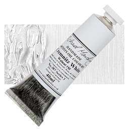 Michael Harding Artists Oil Paint - Cremnitz White (Walnut Oil), 40 ml tube and swatch