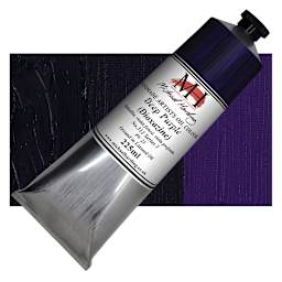Michael Harding Artists Oil Paint - Deep Purple (Dioxazine), 225 ml tube and swatch