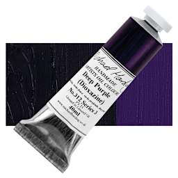 Michael Harding Artists Oil Paint - Deep Purple (Dioxazine), 40 ml tube and swatch