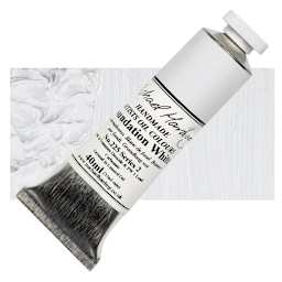 Michael Harding Artists Oil Paint - Foundation White, 40 ml and swatch