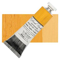 Michael Harding Artists Oil Paint - Genuine Naples Yellow Dark, 40 ml tube and swatch