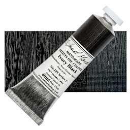 Michael Harding Artists Oil Paint - Ivory Black, 40 ml tube and swatch