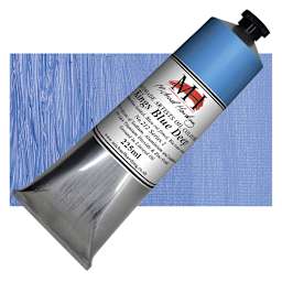 Michael Harding Artists Oil Paint - Kings Blue Deep, 225 ml tube and swatch