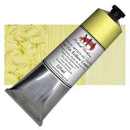 Michael Harding Artists Oil Paint - Lead Tin Yellow, Lemon 225 ml tube and swatch