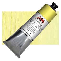 Michael Harding Artists Oil Paint - Lemon Yellow, 225 ml tube and swatch