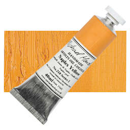 Michael Harding Artists Oil Paint - Naples Yellow, 40 ml tube and swatch