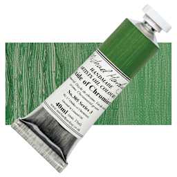 Michael Harding Artists Oil Paint - Oxide of Chromium, 40 ml tube and swatch