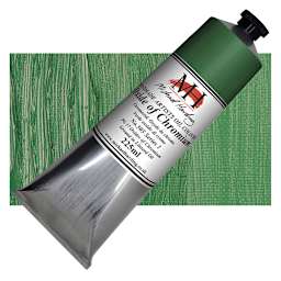 Michael Harding Artists Oil Paint - Oxide of Chromium, 225 ml tube and swatch