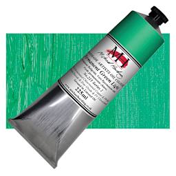 Michael Harding Artists Oil Paint - Permanent Green Light, 225 ml tube and swatch