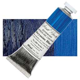 Michael Harding Artists Oil Paint - Phthalo Blue Lake, 40 ml tube and swatch