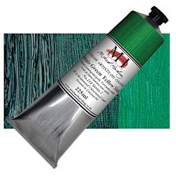 Michael Harding Artists Oil Paint - Phthalo Green Yellow Shade, 225 ml tube and swatch